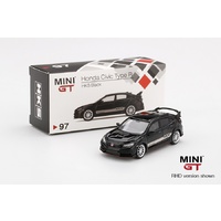 True Scale Miniatures Mini GT - Honda Civic Type R (FK8) RHD (Right Hand Drive) Black with White Stripes "HKS" Limited Edition to 1,200 pieces Worldwi