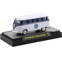 M2 Machines 1:64 Auto-Thentics Release 57 - 1958 Volkswagen Microbus 15 Window U.S.A. Model Bright White and Dark Blue "Pan American World Airways"