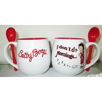 Betty Boop Mug w/Spoon - I Don't Do Mornings....