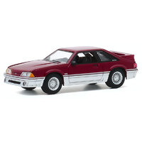 Greenlight 1:64 Hot Hatches Series 1 - 1988 Ford Mustang GT in Medium Scarlet and Silver