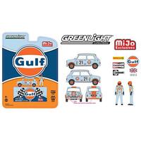 Greenlight 1:64 Mijo Exclusive 1967 Austin Mini Cooper " GULF " w/ Driver Figure Limited 4,800