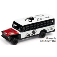 Johnny Lightning 1:64 Scale Pop Culture Series Release 1 - Monopoly Chevrolet School Bus & Token