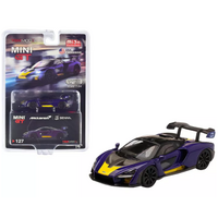MiJo Exclusives - True Scale Miniatures Mini GT - McLaren Senna Purple and Yellow Limited Edition to 1200 pcs Worldwide
