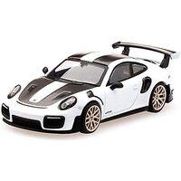 MiJo Exclusives - True Scale Miniatures Mini GT - Porsche 911 GT2 RS Weissach Package GT White Metallic with Carbon Stripes Ltd Edit 2400pcs Worldwide