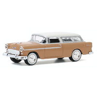 Greenlight 1:64 Estate Wagons Series 5 - 1955 Chevrolet Two-Ten Handyman in Navajo Tan and India Ivory