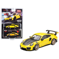MiJo Exclusive True Scale Miniatures Mini GT 1:64 - Porsche 911 GT2 RS Racing Yellow with Gold Wheels Limited Edition to 2400 pieces Worldwide