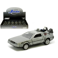 Hollywood Rides 1:32 Scale - Hollywood Rides - Back to the Future 2 Time Machine (Brushed Metal)(Pull-Back Action)