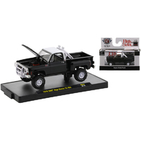 M2 Machines 1:64 - Auto-Shows Release 62 - 1976 GMC High Sierra 15 4x4 Pickup Truck Black with Frost White Top