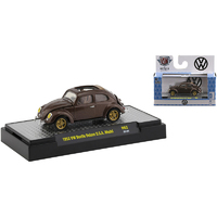 M2 Machines 1:64 - Auto-Shows Release 62 - 1953 Volkswagen Beetle Deluxe U.S.A. Model Pearl Brown with Gold Wheels