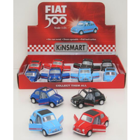 Kinsmart Fiat 500 with Opening Doors & Pull Back Action