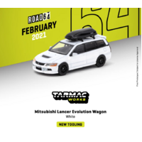 Tarmac Works 1:64 Scale - Hobby 64 - Mitsubishi Lancer Evolution Wagon - White