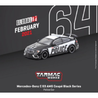 Tarmac Works 1:64 Scale - Global 64 - Mercedes Benz C63 AMG Coupe Black Series PC Police Car