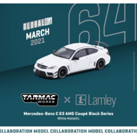 Tarmac Works 1:64 Scale - Global 64 - Mercedes Benz C63 AMG Coupe Black Series DW White Metallic (Lamley Special Edition)