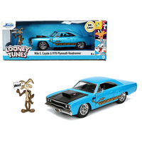Jada Hollywood Rides 1:24 Scale Looney Tunes 1970 Plymouth Road Runner With Wile E Coyote