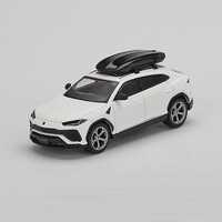 True Scale Miniatures Mini GT 1:64 - Lamborghini Urus - Bianco Monocerus Matt with Roof Box