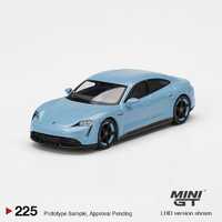 True Scale Miniatures Mini GT 1:64 - Porsche Taycan Turbo S - 2020 - Frozen Blue Metallic