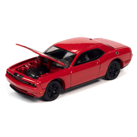 Johnny Lightning 1:64 Scale Classic Gold 2020 Release 3 Version A - 2010 Dodge Challenger R/T Tor Red with Black Stripes