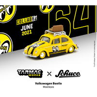 Tarmac Works 1:64 Scale - Volkswagen Beetle – Mooneyes, With Roof Rack and suitcase