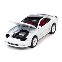 Auto World Premium 1/64 Scale - 1992 Dodge Stealth R/T Twin Turbo White with Black Top and Red Interior