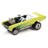 Johnny Lightning 1:64 Scale Street Freaks 2020 Release 4 Version A - 1969 Chevrolet Impala Convertible Metallic Lime Green "Zinger"