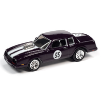 Johnny Lightning 1:64 Scale Street Freaks 2020 Release 4 Version A - 1985 Chevrolet Monte Carlo #55 Deep Violet Metallic with White Stripes "Spoilers"