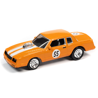 Johnny Lightning 1:64 Scale Street Freaks 2020 Release 4 Version B - 1985 Chevrolet Monte Carlo #55 Intense Orange Metallic with White Stripes "Spoile