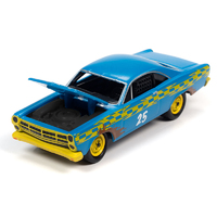Johnny Lightning 1:64 Scale Street Freaks 2020 Release 4 Version B - 1967 Ford Fairlane Stock Car #25 Matt Rattlecan Bright Blue (Dirty Version) "Demo