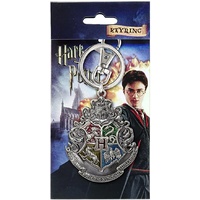 Harry Potter Hogwarts School Crest Logo Coloured Pewter Metal Keyring Keychain