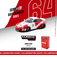 Tarmac Works & Hobby 64 1:64 Scale - COLLAB with Motul - RWB 993, with Motul Metal Oil Can