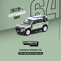 Tarmac Works & Global 64 1:64 Scale - Land Rover Defender 110, Green Metallic