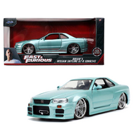 Hollywood Rides 1:24 Scale - Fast & Furious Brian's Nissan Skyline GT-R (BNR34) (Light Blue)