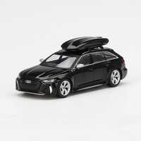 True Scale Miniatures Mini GT 1:64 - Audi RS 6 Avant - 2020 - Mythos Black Metallic (With Roof Box)