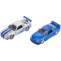 Hollywood Rides 1:32 Scale - Fast & Furious: Furious 7 -Twin Pack - Brian's Nissan Skyline