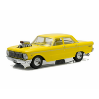 Greenlight 1/18 - 1965 Ford XP Falcon Sedan Drag with Blown Engine Yellow