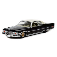 Greenlight 1:64 California Lowriders 2022 - 1973 Cadillac Coupe deVille - Black with Gold Wheels