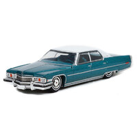 Greenlight 1:64 California Lowriders 2022 - 1973 Cadillac Sedan deVille - Teal with White Roof