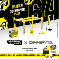 Tarmac Works & Hobby 64 1:64 Scale - Garage Tools Set, Mooneyes (Stickers included)