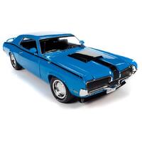 Auto World 1:18 Scale - American Muscle 30th Anniversary 1970 Mercury Cougar Eliminator Competition Blue with Black Stripes MCACN Limited Edition