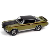 Johnny Lightning - Muscle Cars USA 2021 Release 2B - 1971 Buick GSX (Lime Mist Poly w/Black & Red Side & Hood Stripes)