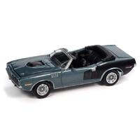 Johnny Lightning - Muscle Cars USA 2021 Release 2B - 1971 Plymouth 'Cuda Convertible (Winchester Gray w/Black Hemi Side Billboards)