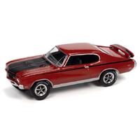 Johnny Lightning - Muscle Cars USA 2021 Release 2A - 1971 Buick GSX (Fire Red w/Black & Red Side & Hood Stripes)