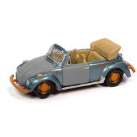 Johnny Lightning - Street Freaks 2021 Release 2 Set B - Project in Progress - 1975 Volkswagen Super Beetle Convertible (Marathon Blue Metalli