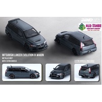 Inno 64 1:64 Scale - Mitsubishi Lancer Evolution IX Wagon Medium Purplish Gray Mica With Extra Wheels and Extra decals