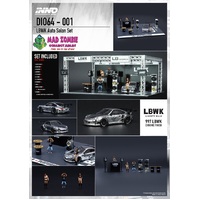 Inno 64 1:64 Scale - LBWK Auto Salon Diorama Included 997 LBWK Chrome and 3 figures
