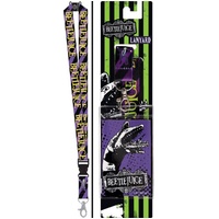 Beetlejuice Movie Repeating Name Logo Lanyard and Photo Badge Holder