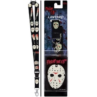 Friday the 13th Movie Hockey Mask Logo Lanyard and Photo Badge Holder