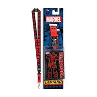 Marvels Deadpool Name and Eye Logos Lanyard with Logo Badge Holder