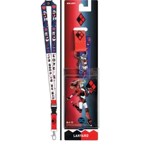 Harley Quinn It’s Good To Be Bad Illustrated Lanyard with Logo Badge Holder