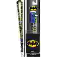 Batman Repeating Yellow Bat Logos Lanyard with Logo Badge Holder