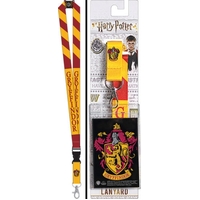 Harry Potter House Of Gryffindor Colors and Name Lanyard with Logo Badge Holder